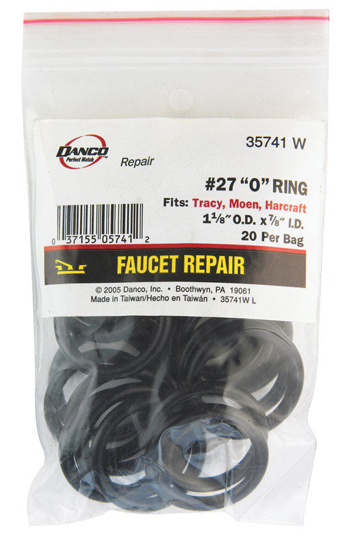 DANCO - Danco 1-1/8 in. D X 7/8 in. D #27 Rubber O-Ring 20 pk