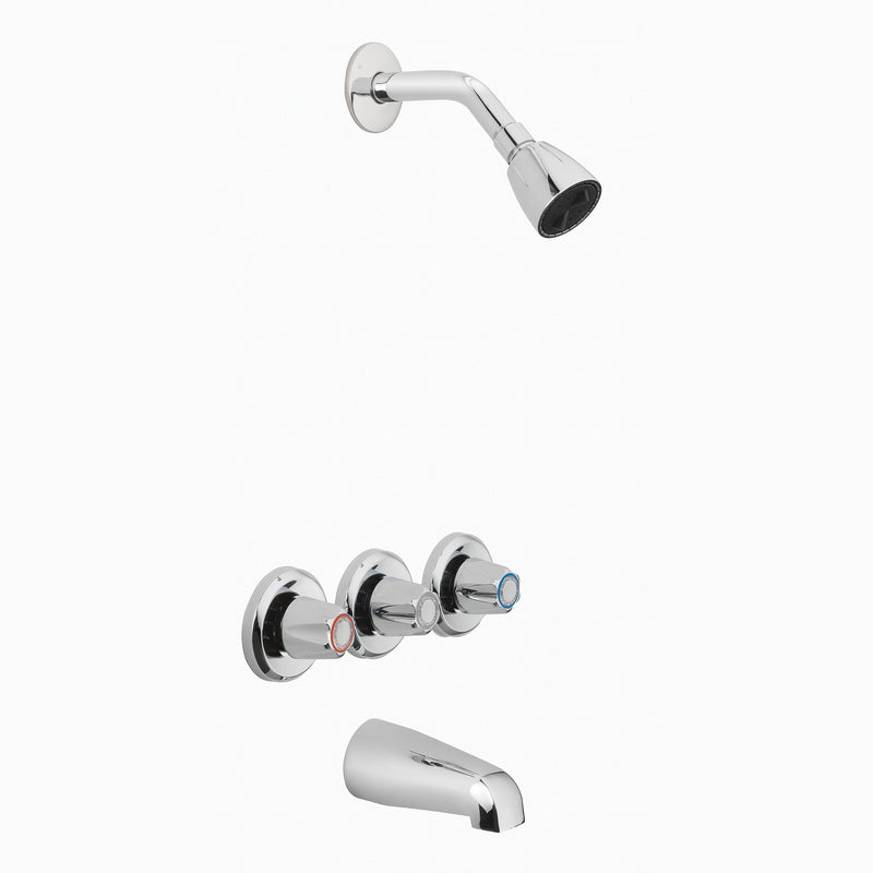 OAKBROOK - OakBrook Essentials 3-Handle Polished Chrome Tub and Shower Faucet