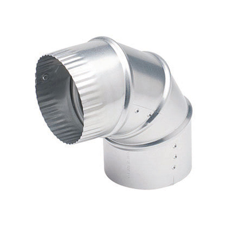 DEFLECTO - Deflect-O 4 in. L X 4 in. D Silver Aluminum Vent Elbow - Case of 12