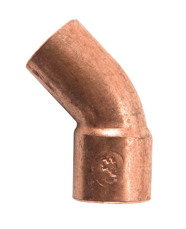 NIBCO - Nibco 1/2 in. Sweat X 1/2 in. D Sweat Copper 45 Degree Elbow 1 pk [W01400D]