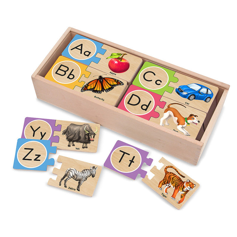 MELISSA & DOUG - Self-Correcting Wooden Alphabet Letter Puzzles