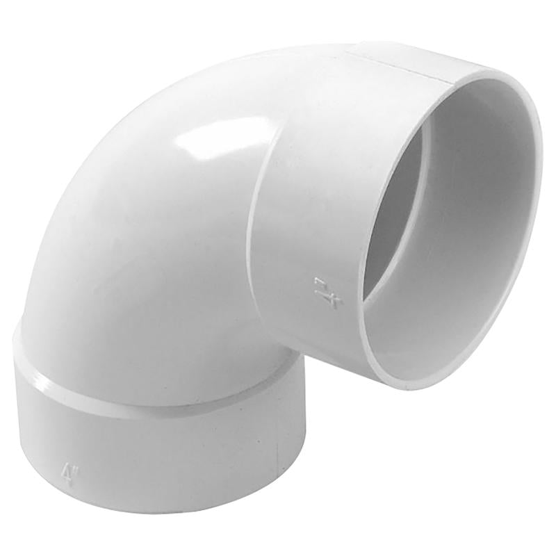 NDS - NDS Schedule 35 4 in. Hub X 4 in. D Hub PVC 4-1/2 in. 90 Degree Elbow 1 pk