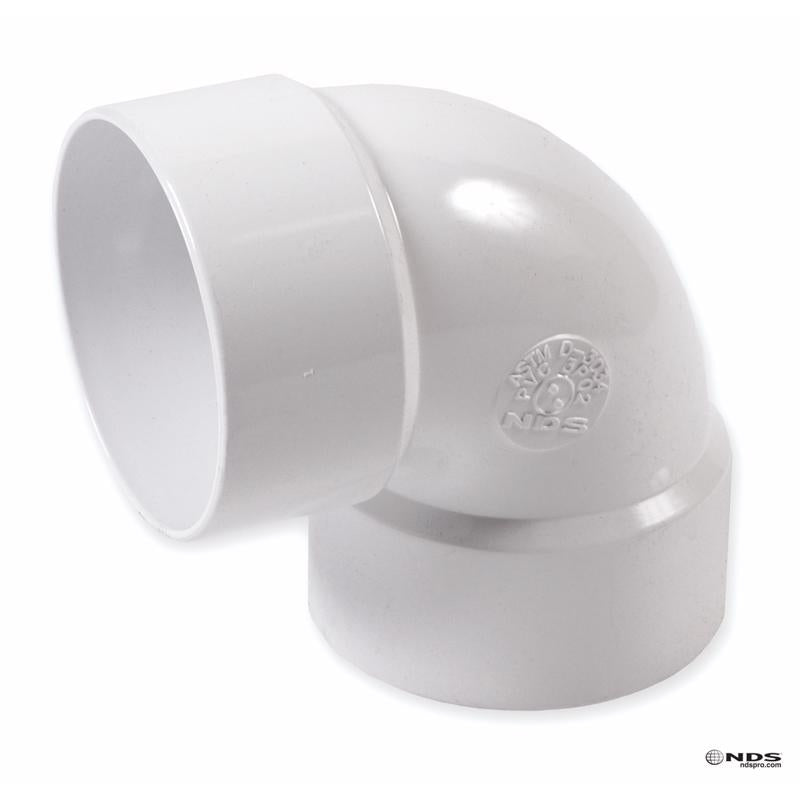 PLASTIC TRENDS - NDS Schedule 35 3 in. Hub each X 3 in. D Hub PVC Elbow 1 pk [3P02]