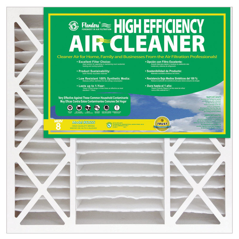 AAF FLANDERS - AAF Flanders 20 in. W X 25 in. H X 4-1/2 in. D Synthetic 8 MERV Pleated Air Filter 1 pk - Case of 2