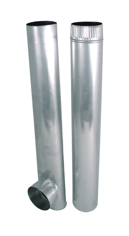 DEFLECT-O - Deflect-O 7.38 in. L X 4 in. D Silver Aluminum Skinny Duct