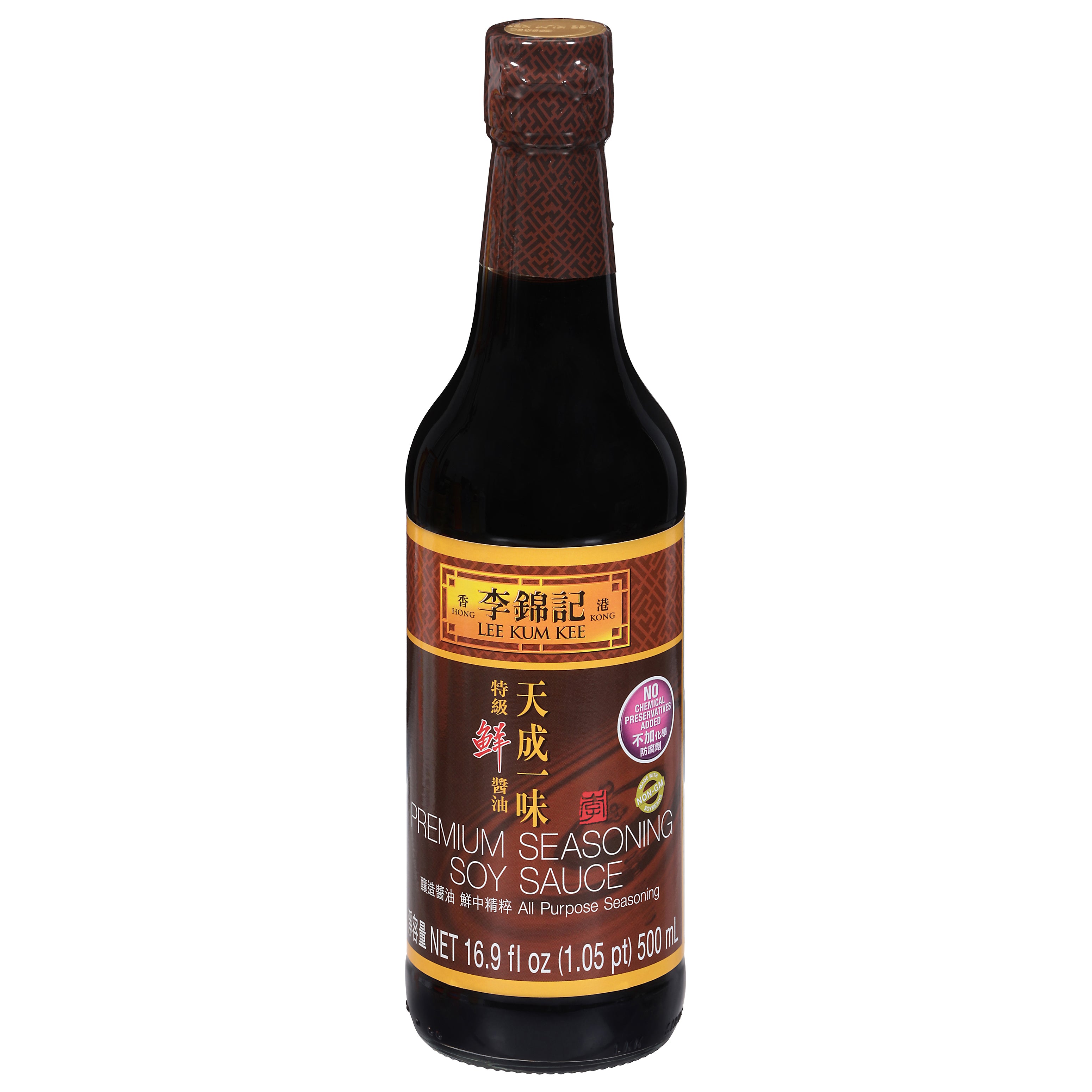 Lee Kum Kee Premium Seasoning Soy Sauce 16.9 fl oz - Case of 12