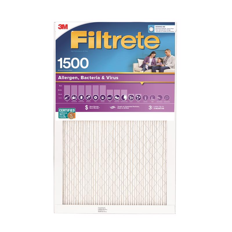 3M - Filtrete 14 in. W X 25 in. H X 1 in. D 12 MERV Pleated Allergen Air Filter 1 pk - Case of 4