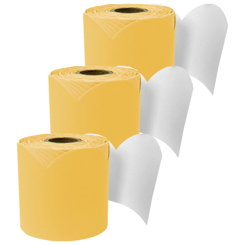 Rolled Scalloped Bulletin Board Border, Goldenrod, 65 Feet, Pack of 3
