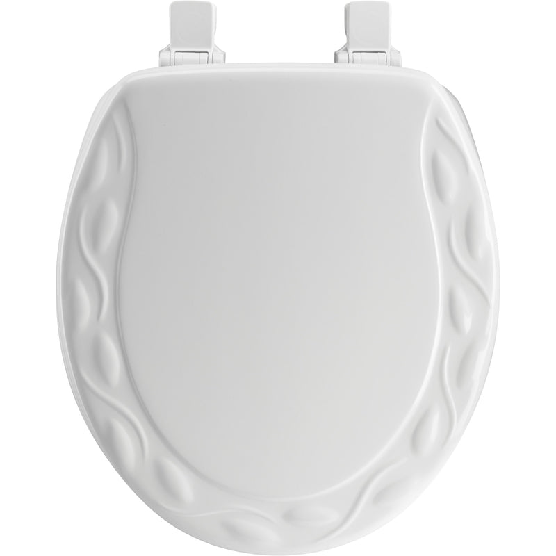 BEMIS - Bemis Never Loosens Round White Molded Wood Toilet Seat [34EC 000]