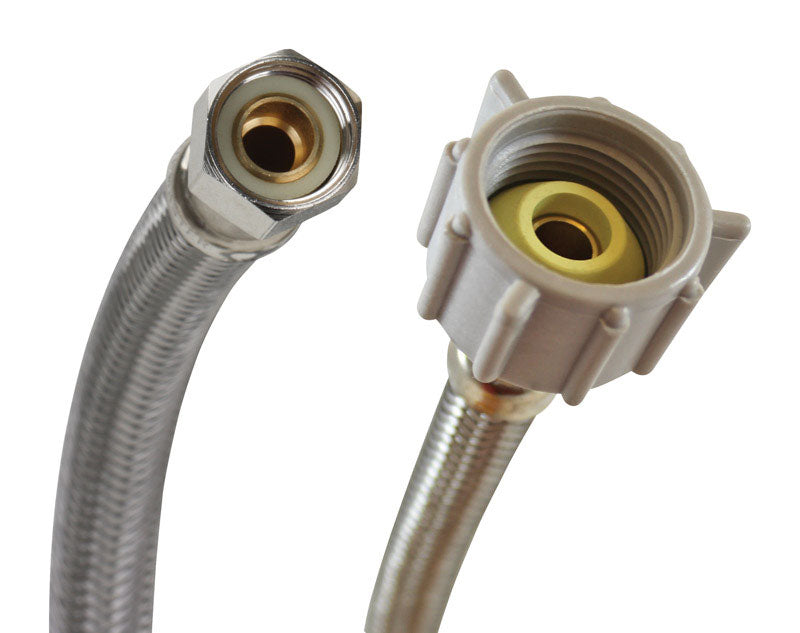 NO-BURST - Fluidmaster 3/8 in. Compression X 7/8 in. D Ballcock 16 in. Braided Stainless Steel Supply Line