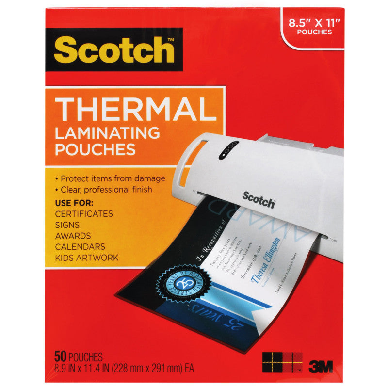 SCOTCH - Thermal Laminating Pouches, Letter Size, Pack of 50