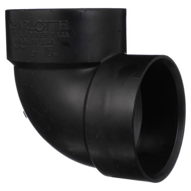 CHARLOTTE PIPE - Charlotte Pipe 3 in. Hub X 3 in. D Hub ABS Elbow