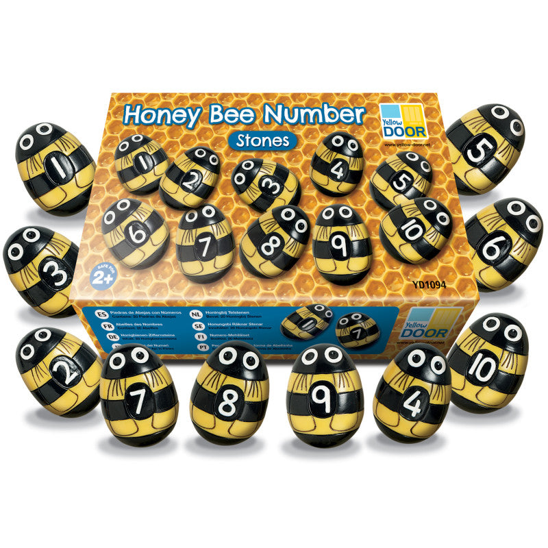 YELLOW DOOR - Honey Bee Number Stones, Set of 20