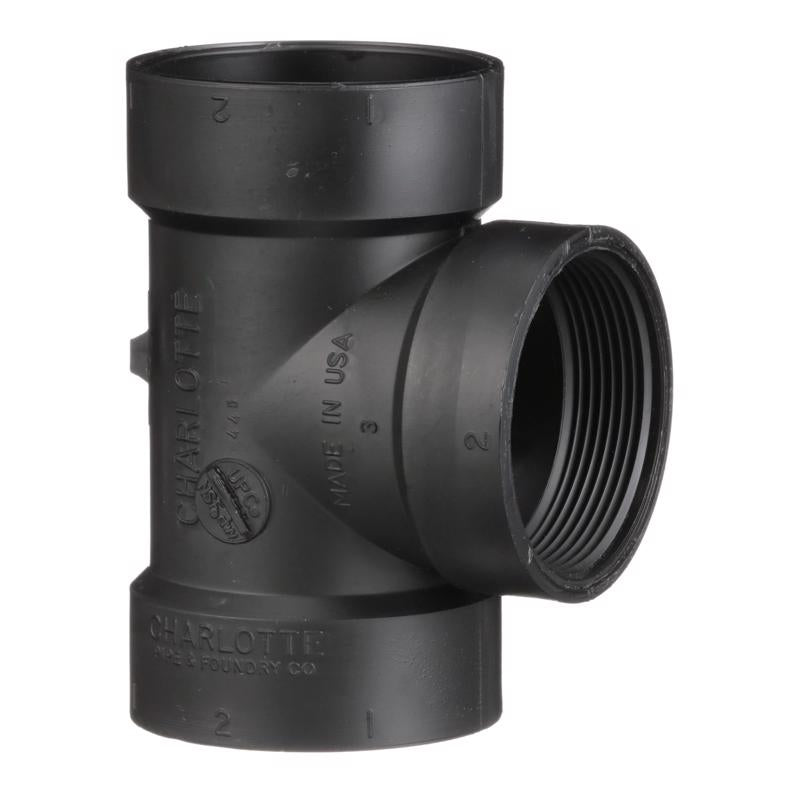 CHARLOTTE PIPE - Charlotte Pipe 2 in. Hub X 2 in. D Hub ABS Flush Cleanout Tee