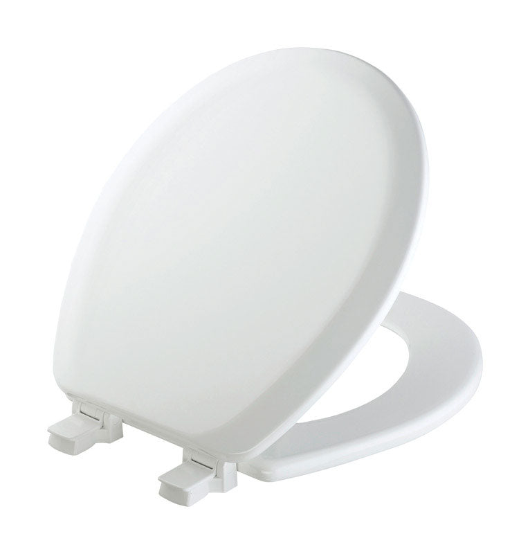 BEMIS - Bemis Never Loosens Round White Molded Wood Toilet Seat [41EC-000]