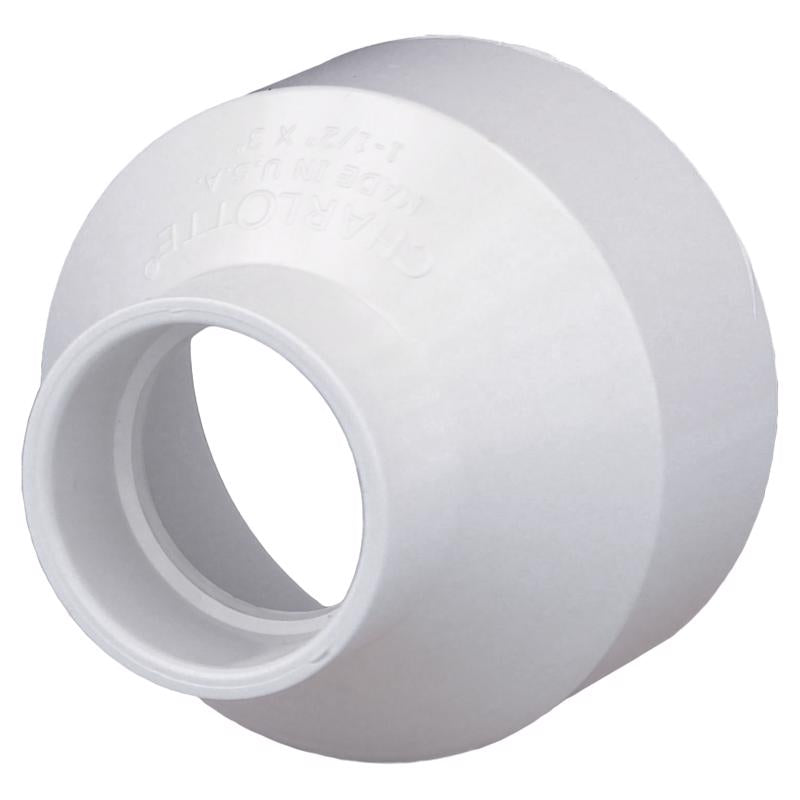 CHARLOTTE PIPE - Charlotte Pipe Schedule 40 1-1/2 in. Hub X 3 in. D Hub PVC Reducing Coupling 1 pk