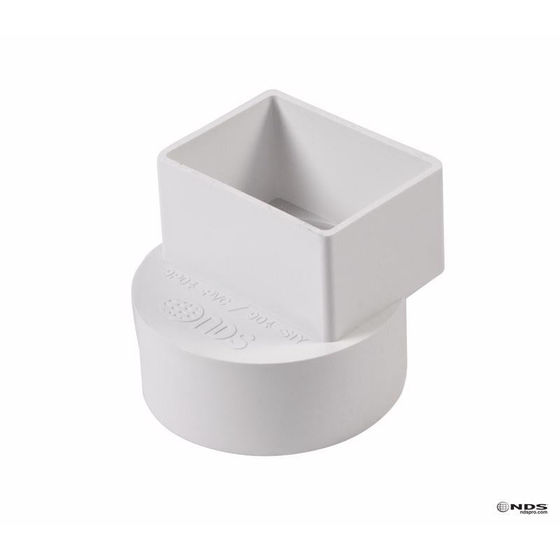 PLASTIC TRENDS - NDS Schedule 35 2 in. Hub each X 3 in. D Female PVC Flush Downspout Adapter 1 pk