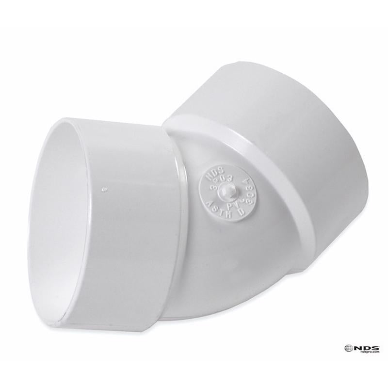 PLASTIC TRENDS - NDS Schedule 35 3 in. Hub each X 3 in. D Hub PVC Elbow 1 pk [3P03]