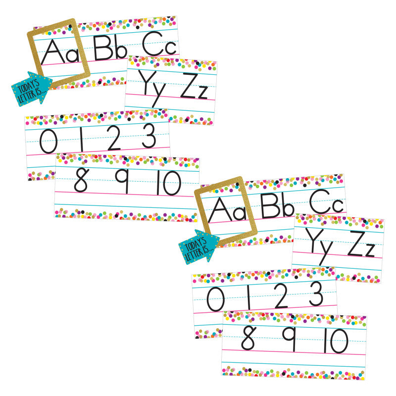 TEACHER CREATED RESOURCES - Confetti Alphabet Line Bulletin Board Set, 2 Sets