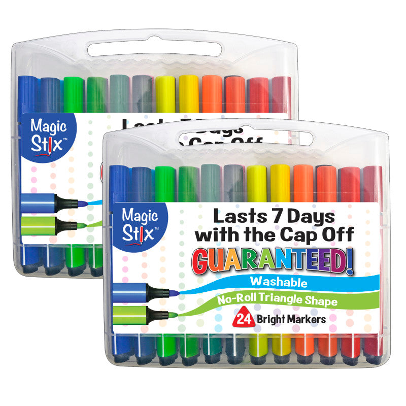 MAGIC STIX - Triangular Markers, 24 Per Pack, 2 Packs