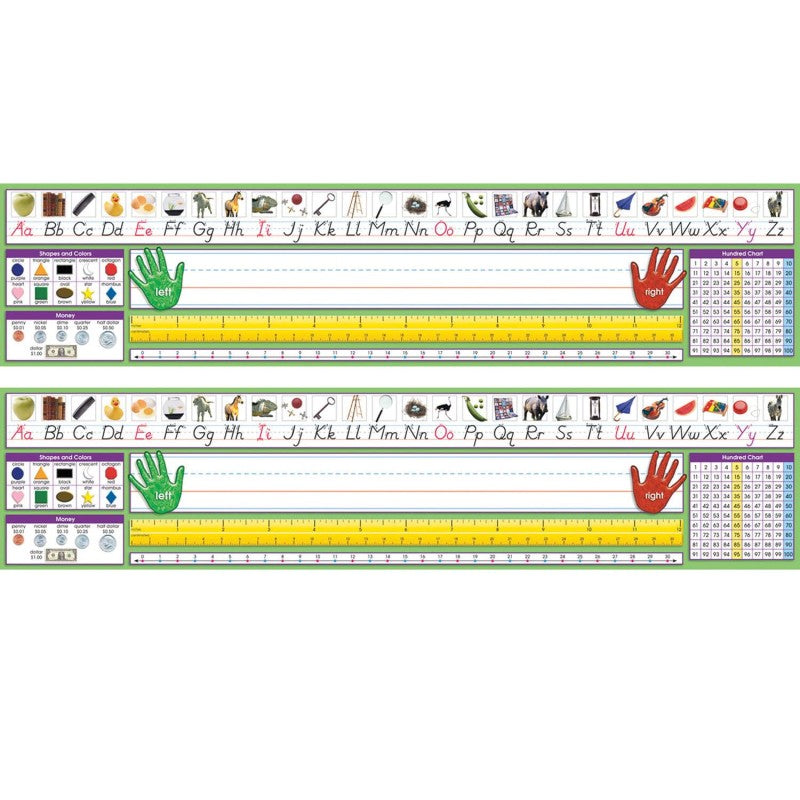 NORTH STAR TEACHER RESOURCES - Adhesive Primary Modern Manuscript Desk Plates, 17.5" x 4", 36 Per Pack, 2 Packs