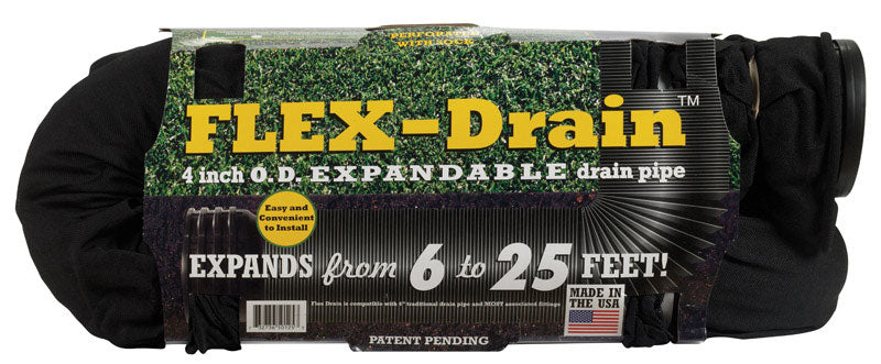 FLEX-DRAIN - Flex-Drain 4 in. D X 25 ft. L Polypropylene Drain Pipe with Sock