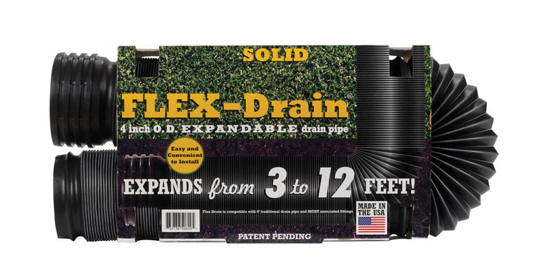 FLEX-DRAIN - Flex-Drain 12 ft. L Poly Drain Pipe