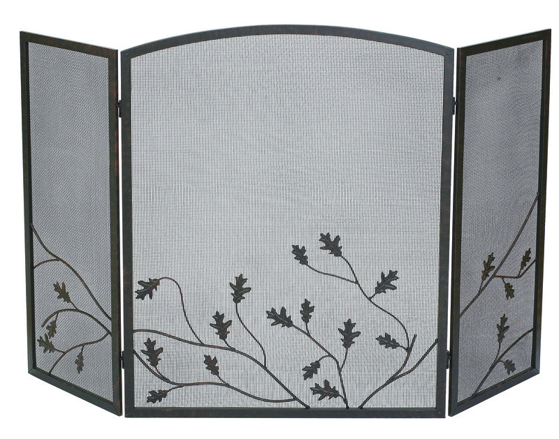 PANACEA - Panacea Colonial Brown/Gray Brushed Steel Fireplace Screen