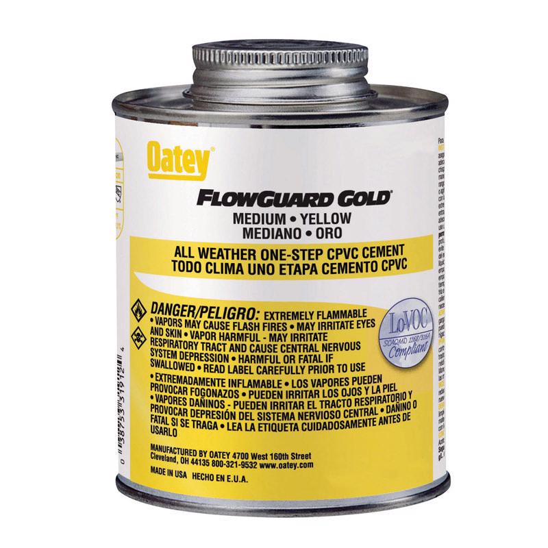 OATEY - Oatey FlowGuard Gold Yellow All Weather Cement For CPVC 4 oz