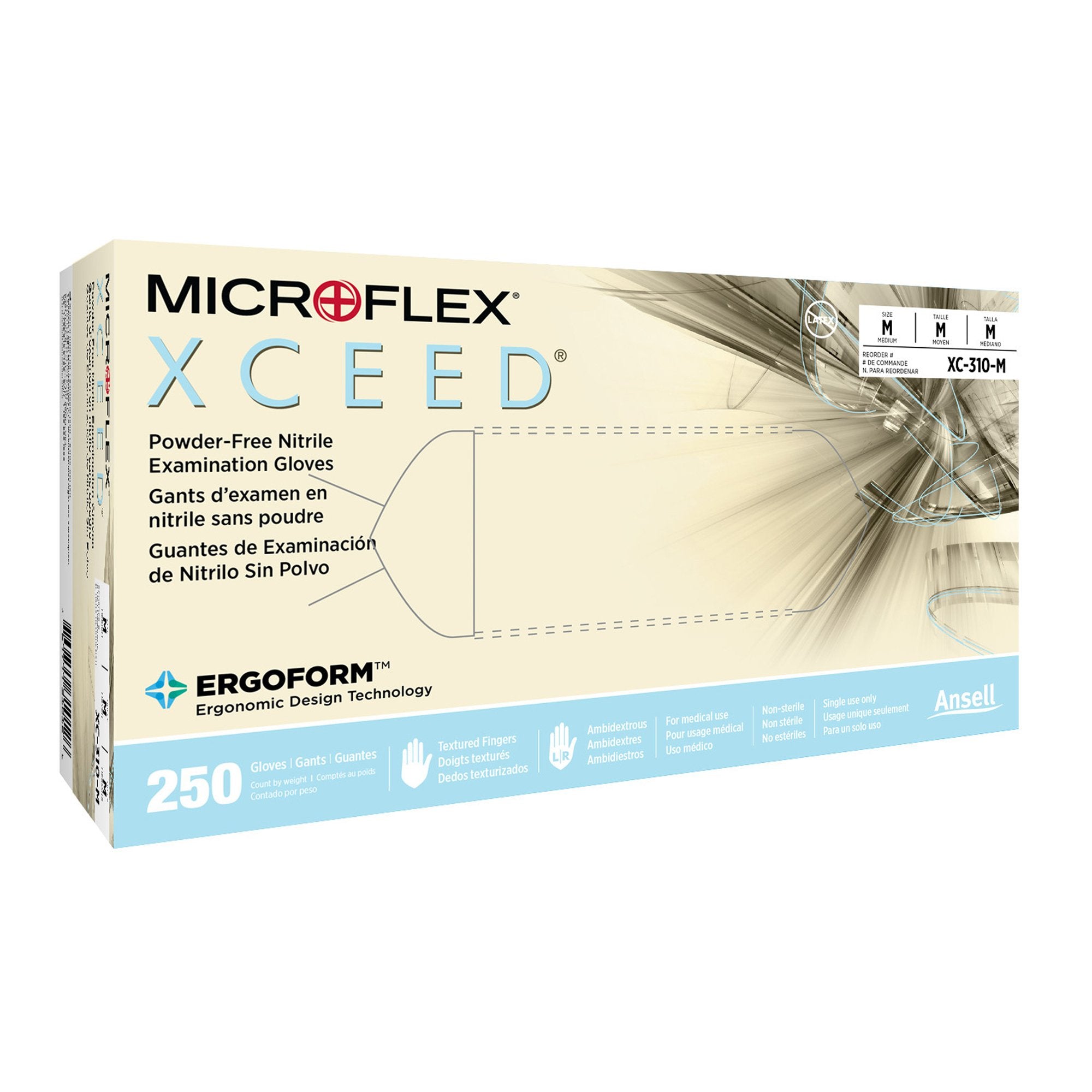 Microflex Medical - Exam Glove XCEED™ Medium NonSterile Nitrile Standard Cuff Length Textured Fingertips Blue Not Rated [250/BX]
