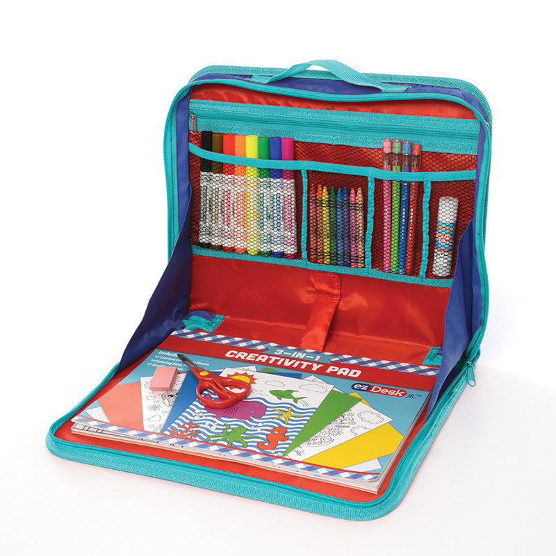 PROMARX - EzDesk Travel Activity Kit, Laptop Style with Paper, Writing & Coloring Accessories, 11.4" x 13.8"