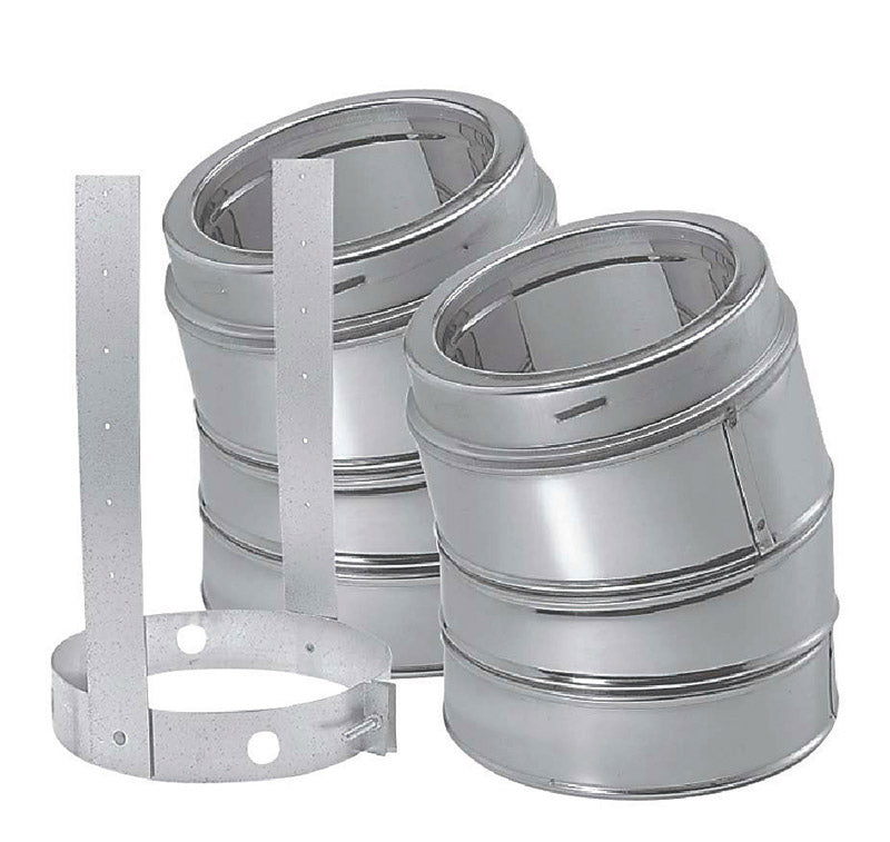 DURAVENT - DuraVent DuraPlus 6 in. D X 6 in. D 30 deg Galvanized Steel Elbow Kit with Strap