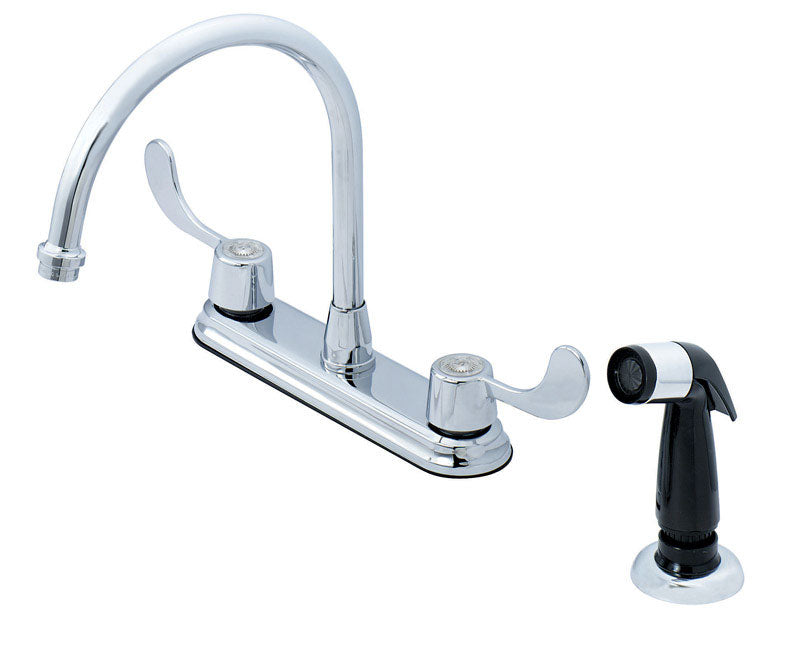 HOMEWERKS - Homewerks Two Handle Chrome Kitchen Faucet Side Sprayer Included [822N-A6501]