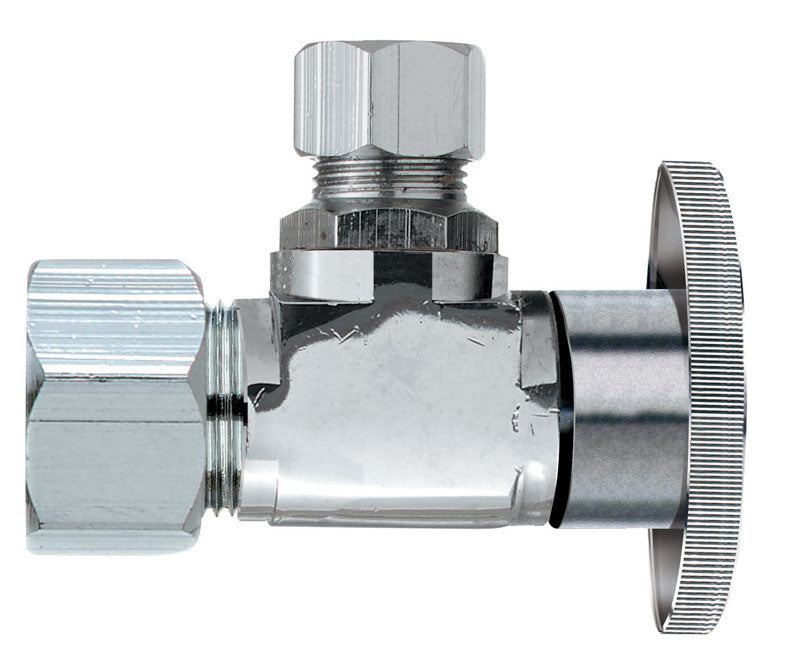 KEENEY MANUFACTURING - Keeney 5/8 in. Compression X 3/8 in. Compression Brass Angle Stop Valve