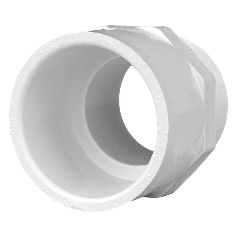 CHARLOTTE PIPE - Charlotte Pipe Schedule 40 1-1/2 in. Slip X 1-1/2 in. D MPT PVC Pipe Adapter 1 pk - Case of 25