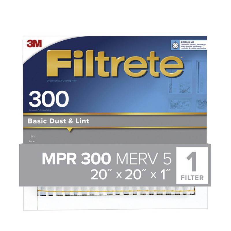 3M - Filtrete 20 in. W X 20 in. H X 1 in. D 5 MERV Pleated Filter Dust 1 pk - Case of 4