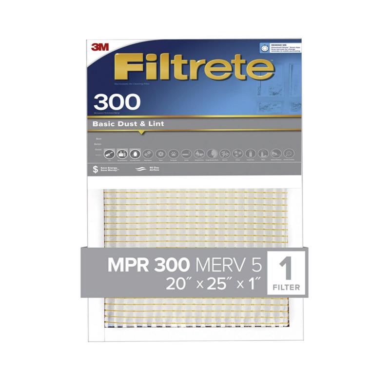 3M - Filtrete 20 in. W X 25 in. H X 1 in. D 5 MERV Pleated Air Filter 1 pk - Case of 4