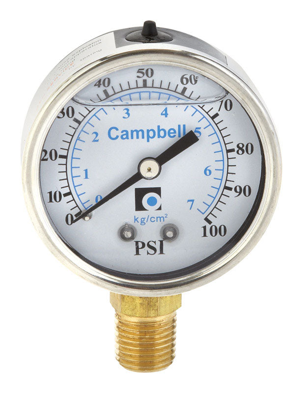 CAMPBELL - Campbell Various 1/4 in. Pressure Gauge