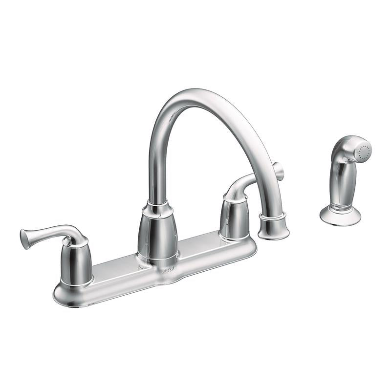 MOEN - Moen Banbury Two Handle Chrome Kitchen Faucet Side Sprayer Included