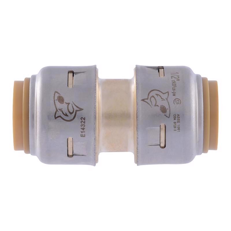 SHARKBITE - SharkBite Push to Connect 1/2 in. Push X 1/2 in. D Push Brass Coupling