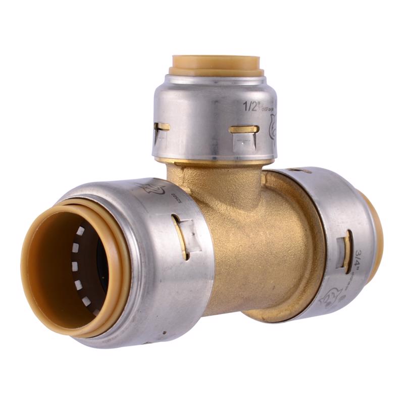 SHARKBITE - SharkBite 3/4 in. Push X 3/4 in. D Push Brass Reducing Tee