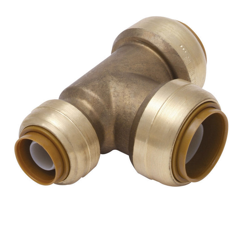 SHARKBITE - SharkBite 3/4 in. Push X 1/2 in. D Push Brass Reducing Tee