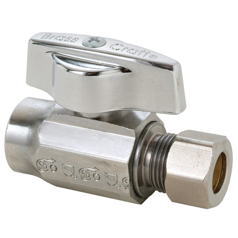 BRASSCRAFT - BrassCraft 1/2 in. FPT outlets X 3/8 in. MPT Brass Shut-Off Valve [KTR14X C1]