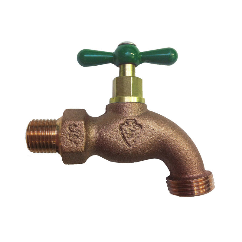 ARROWHEAD BRASS - Arrowhead Brass 1/2 in. MIP X 3/4 in. MHT Brass Hose Bibb [301LF]