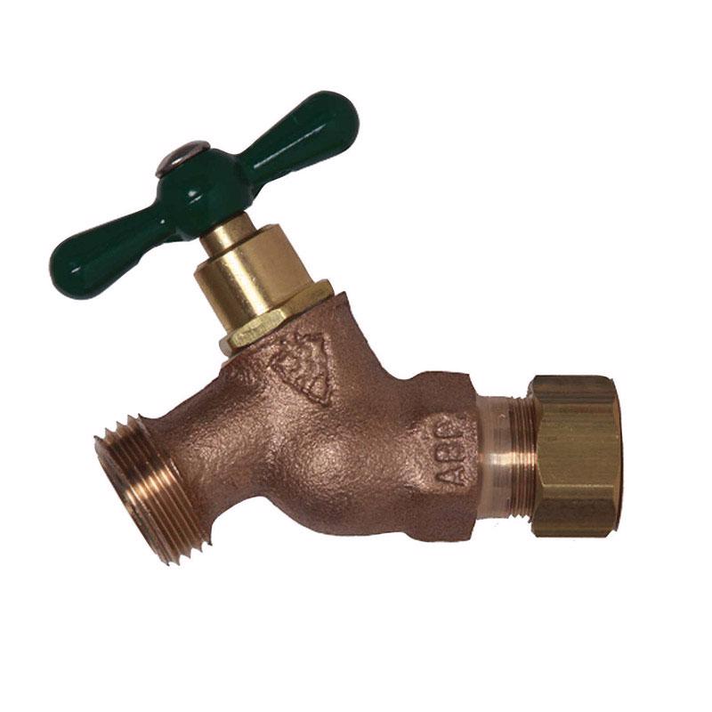 ARROWHEAD BRASS - Arrowhead Brass 1/2 in. Copper Compression X 3/4 in. MHT Brass Hose Bibb