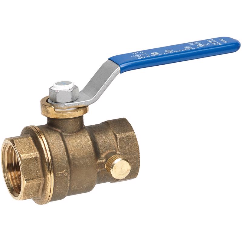 HOMEWERKS - Homewerks 1/2 in. Brass FIP Ball Valve with Drain Full Port