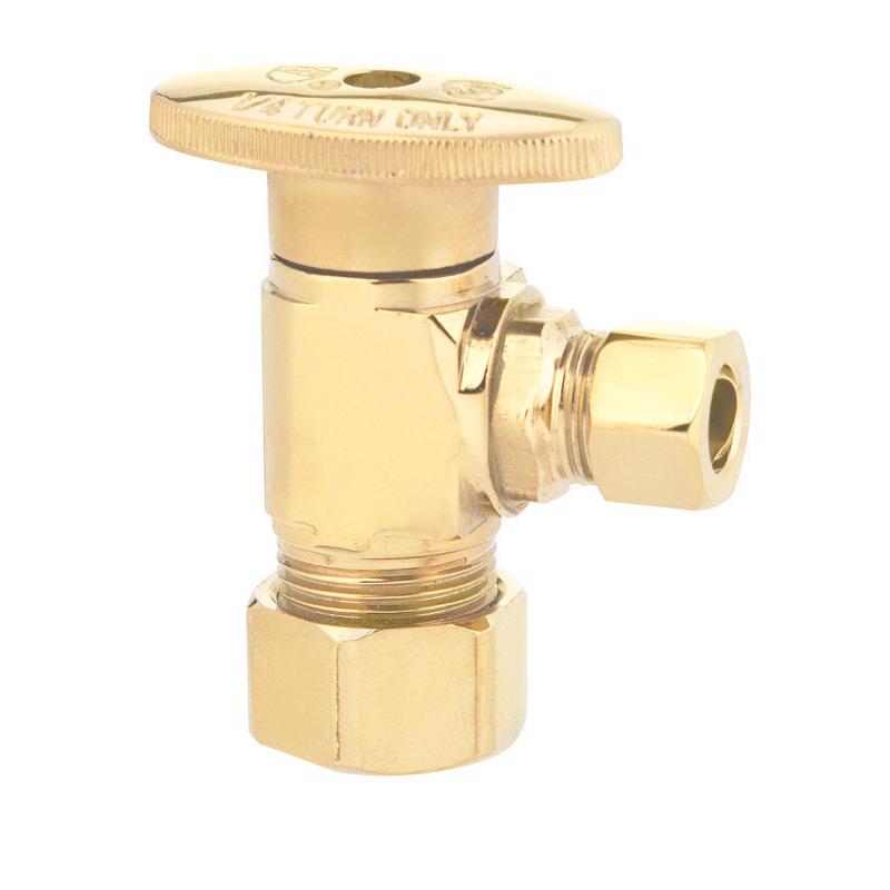 KEENEY - Keeney 1/2 in. FIP in. X 3/8 in. Compression Brass Shut-Off Valve [K2048APBLF]