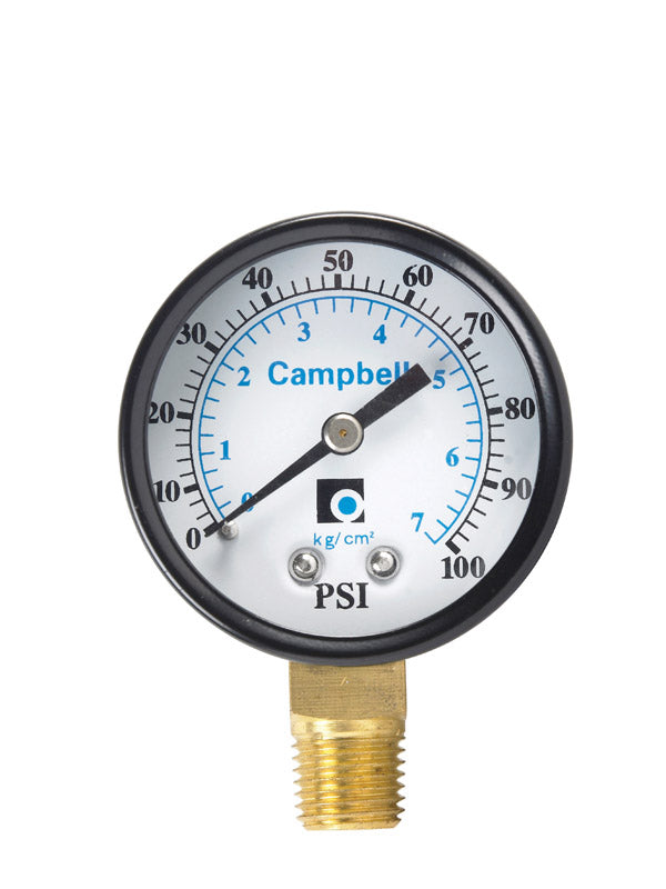 CAMPBELL - Campbell Pressure Gauge 100 psi [PG1T-NL]