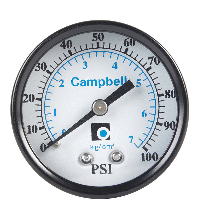 CAMPBELL - Campbell Pressure Gauge 100 psi [PGCBM-1-NL]