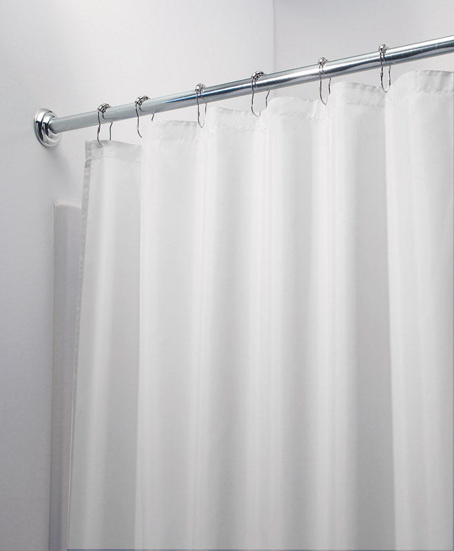 IDESIGN - iDesign 78 in. H X 54 in. W White Solid Shower Curtain Polyester